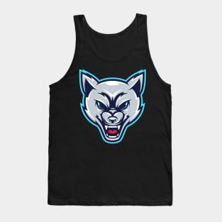 Angry wolf head illustration character Tank Top